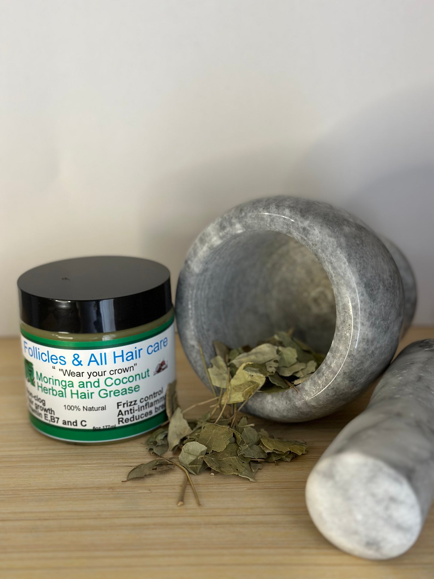 Moringa and coconut hair grease